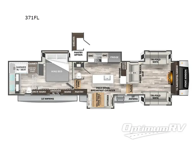 2024 Forest River Cedar Creek 371FL RV Floorplan Photo