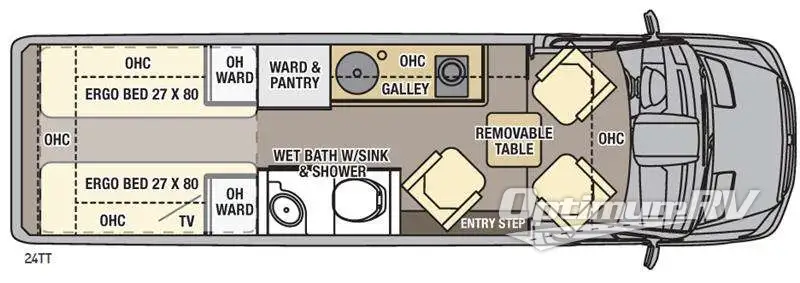 2016 Coachmen Galleria 24TT Floorplan Photo