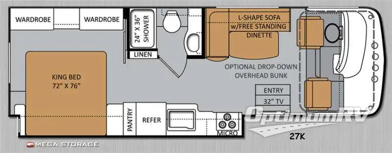 2014 Thor Windsport 27K Floorplan Photo
