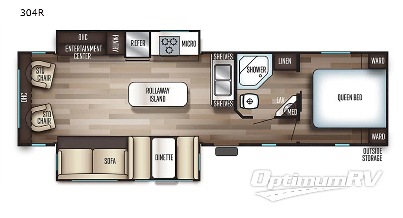 2019 Forest River Cherokee 304R Floorplan Photo