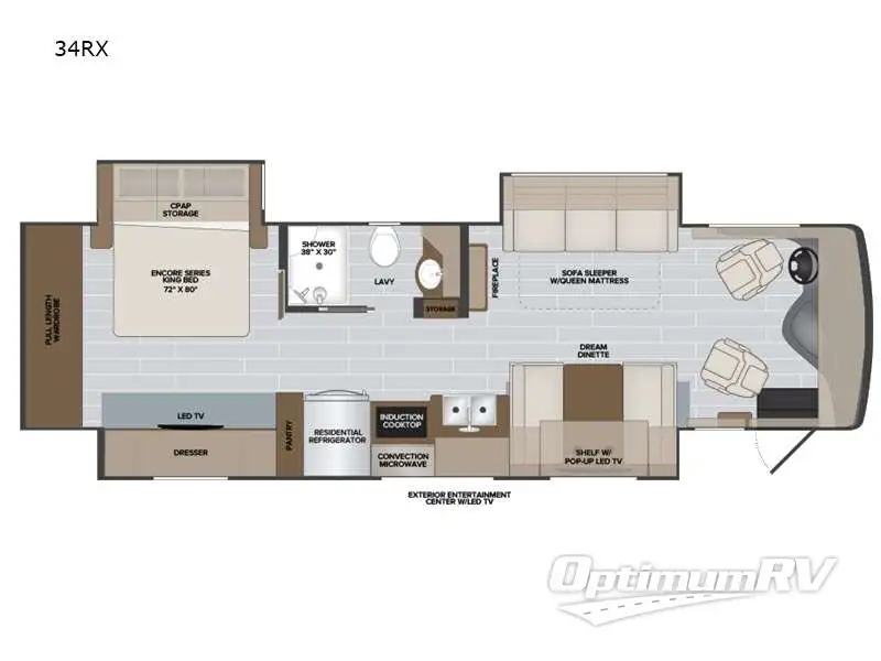 2024 Holiday Rambler Nautica 34RX Floorplan Photo