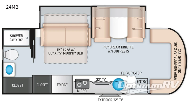 2020 Thor Siesta Sprinter 24MB Floorplan Photo