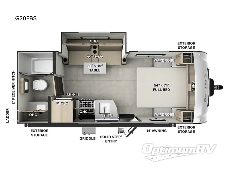 2025 Forest River Rockwood GEO Pro G20FBS RV Floorplan Photo