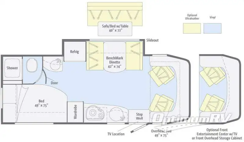 2012 Winnebago View 24J RV Floorplan Photo