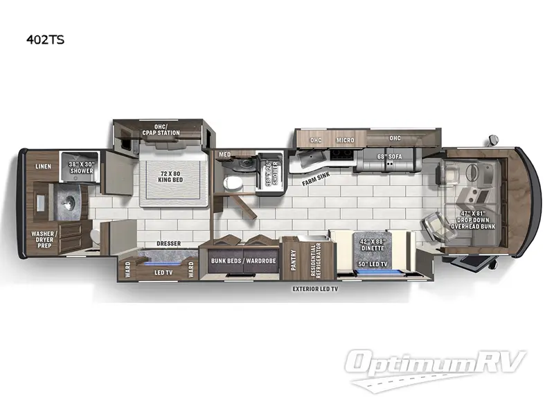 2021 Coachmen Sportscoach RD 402TS RV Floorplan Photo