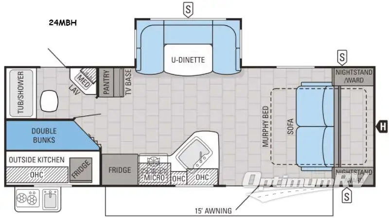 2016 Jayco White Hawk 24MBH Floorplan Photo