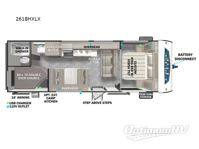 2024 Forest River Salem Cruise Lite 261BHXLX RV Floorplan Photo
