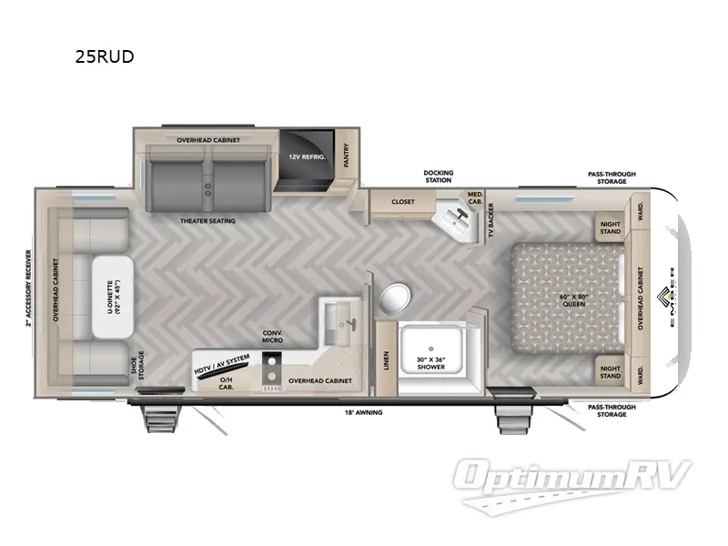 2025 Ember E-Series 25RUD Floorplan Photo