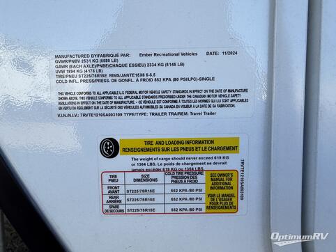 2025 Ember E-Series 18FBE RV Floorplan Photo