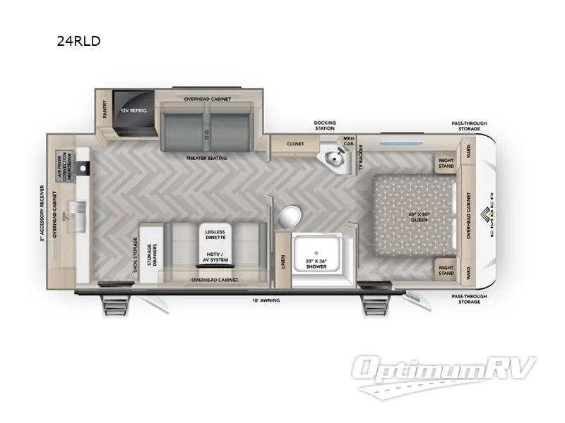 2026 Ember E-Series 24RLD RV Floorplan Photo