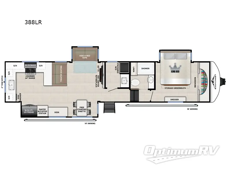 2026 East To West Tandara 388LR Floorplan Photo