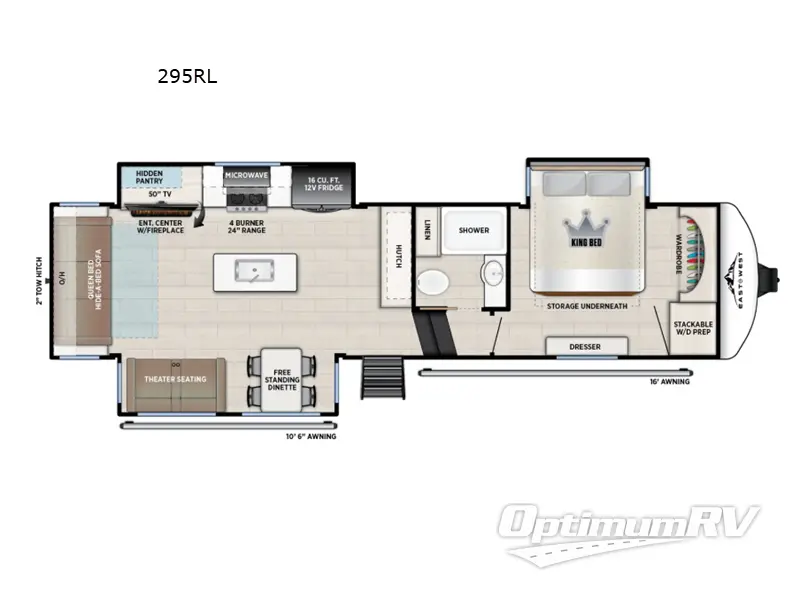 2027 East To West Tandara 295RL Floorplan Photo