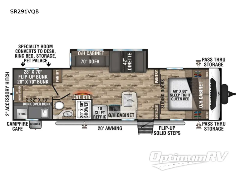 2022 Venture Stratus Ultra-Lite SR291VQB RV Floorplan Photo