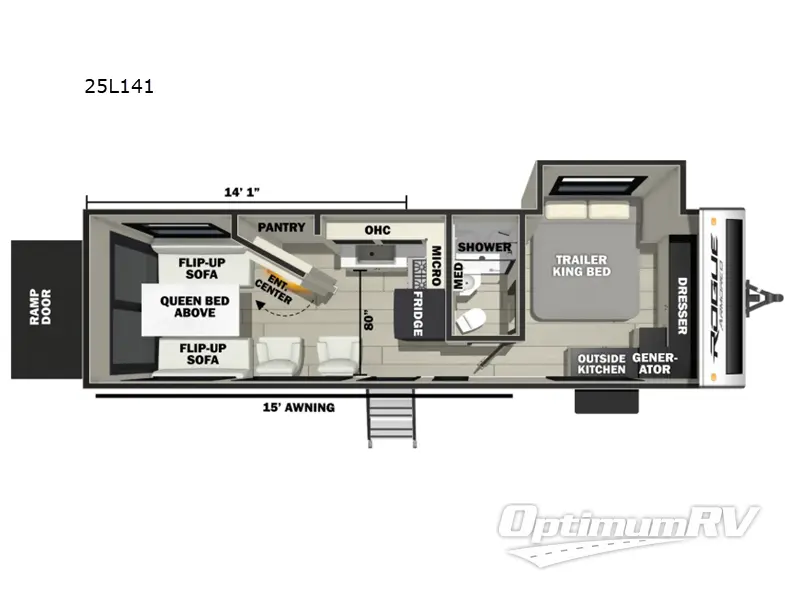 2026 Forest River Vengeance Rogue Armored 25L141 Floorplan Photo