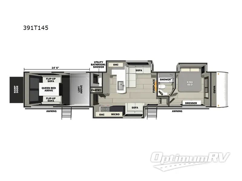 2026 Forest River Vengeance Rogue Armored 391T145 Floorplan Photo