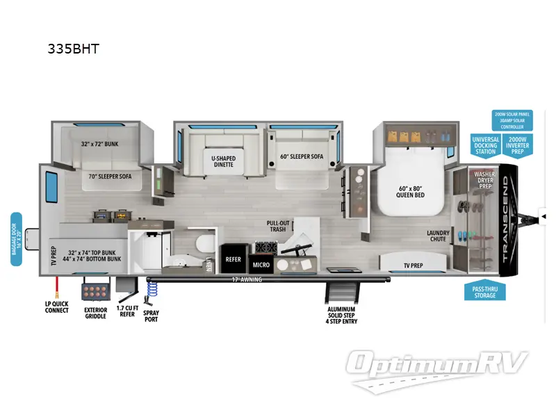 2026 Grand Design Transcend 335BHT RV Floorplan Photo