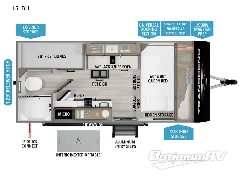 2026 Grand Design Transcend One 151BH RV Floorplan Photo