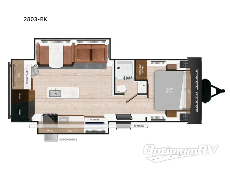 2025 Heartland North Trail 2803-RK RV Floorplan Photo