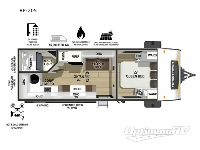 2025 Forest River R Pod RP-205 Floorplan Photo