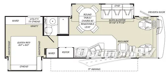 2007 Fleetwood Pace Arrow 33V Floorplan Photo