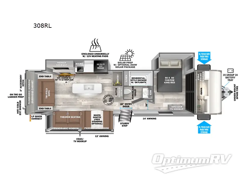 2025 Forest River Salem Hemisphere 308RL Floorplan Photo