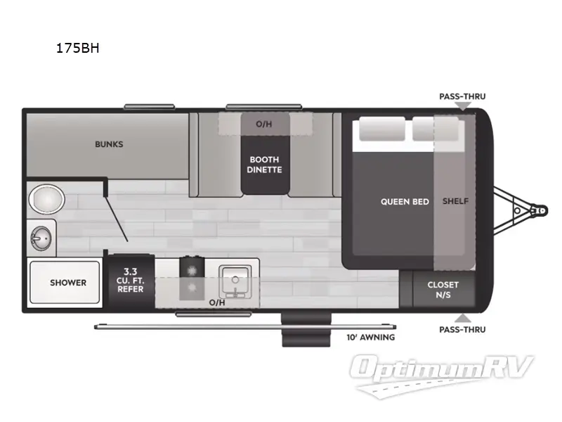 2024 Keystone Hideout Sport Single Axle 175BH RV Floorplan Photo