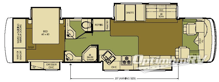 2008 Newmar Ventana VTDP 3936 RV Floorplan Photo