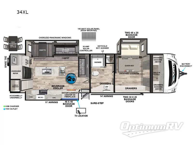 2023 Forest River Vibe 34XL Floorplan Photo
