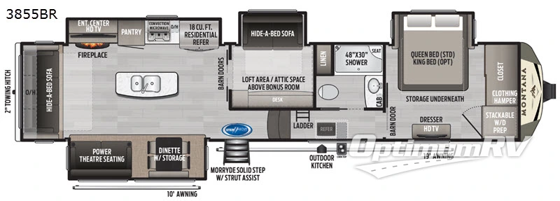 2020 Keystone Montana High Country 385BR Floorplan Photo