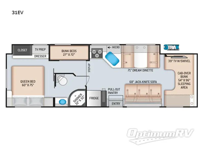 2022 Thor Chateau 31EV RV Floorplan Photo