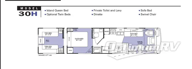 2002 Fleetwood Storm 30H RV Floorplan Photo