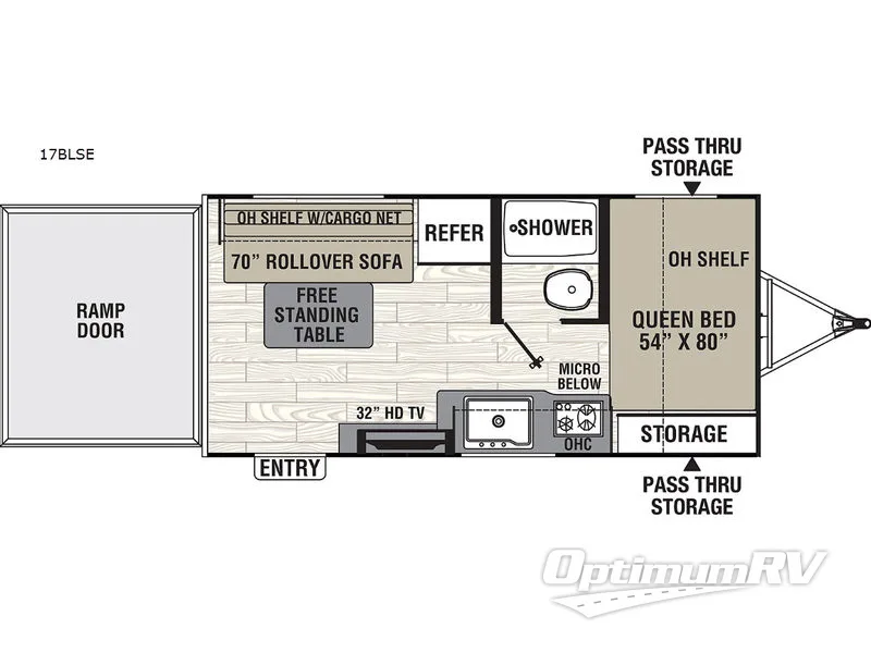 2019 Coachmen Freedom Express Blast 17BLSE Floorplan Photo