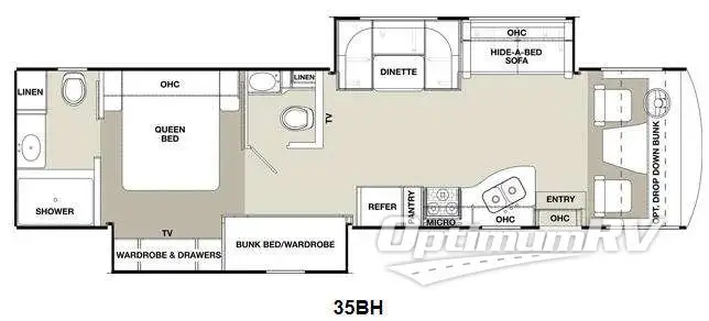 2014 Coachmen Mirada 35BH RV Floorplan Photo