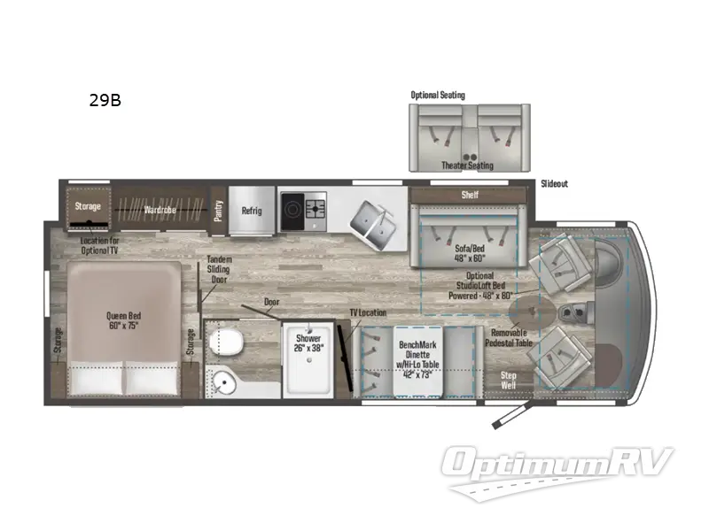 2022 Winnebago Adventurer 29B RV Floorplan Photo