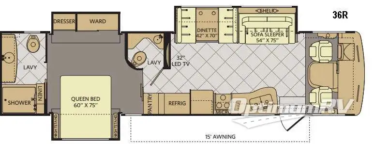 2016 Fleetwood Terra 36R RV Floorplan Photo