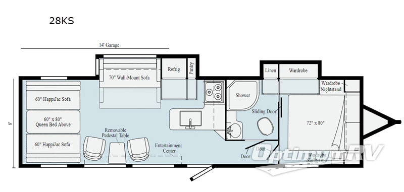 2020 Winnebago Towables Spyder 28KS Floorplan Photo