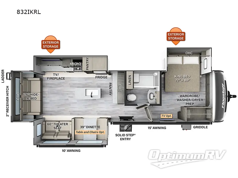 2023 Forest River Flagstaff Classic 832lKRL Floorplan Photo