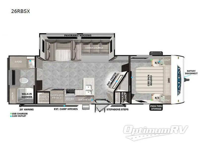 2023 Forest River Salem 26RBSX Floorplan Photo
