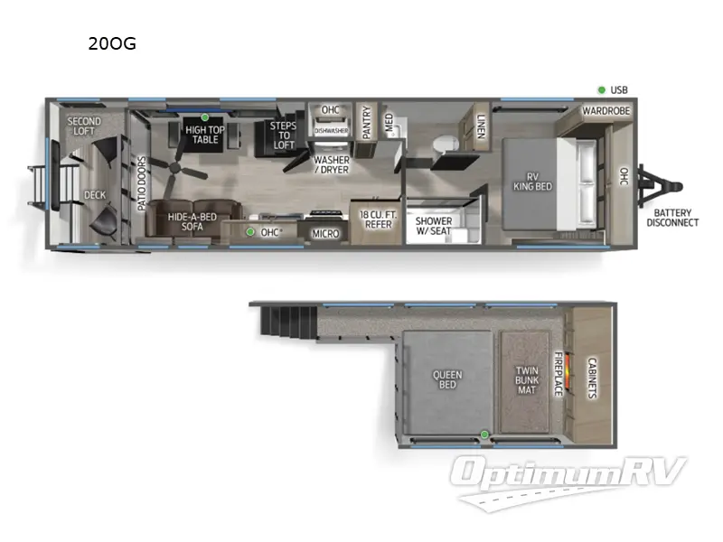 2026 Forest River Cherokee Timberwolf 20OG Floorplan Photo
