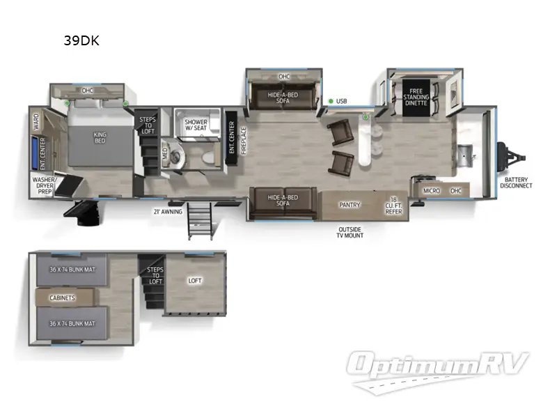 2026 Forest River Cherokee Timberwolf 39DK Floorplan Photo