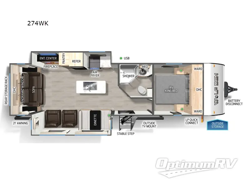 2025 Forest River Cherokee Wolf Den 274WK Floorplan Photo