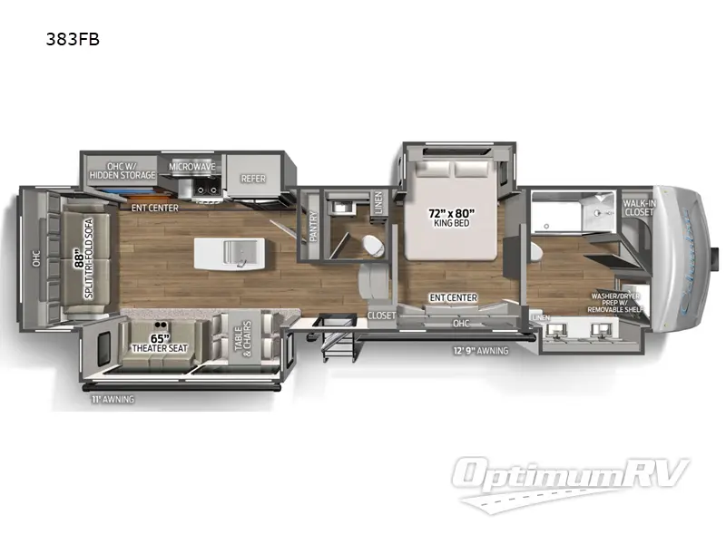 2024 Palomino Columbus 383FB Floorplan Photo