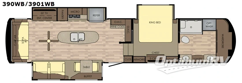 2017 Redwood Redwood 390WB RV Floorplan Photo