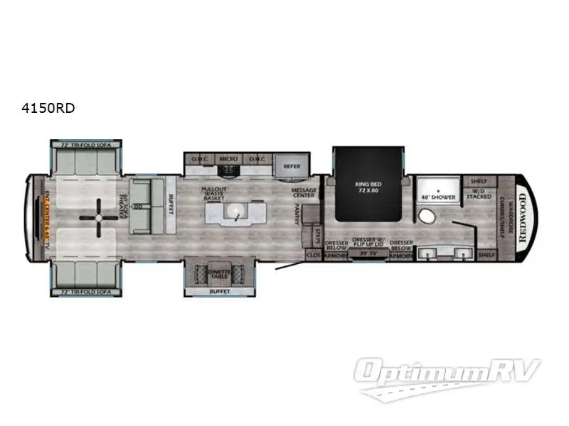 2021 Redwood Redwood 4150RD RV Floorplan Photo
