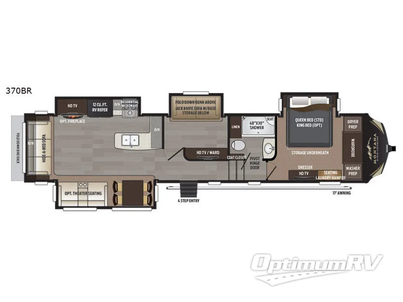 2018 Keystone Montana High Country 370BR RV Floorplan Photo