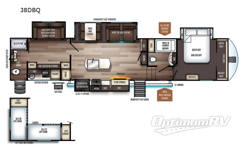 2020 Forest River Sabre 38DBQ RV Floorplan Photo
