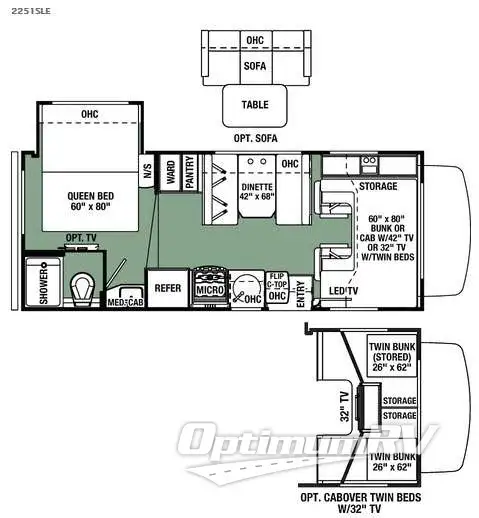 2016 Forest River Forester LE 2251SLE Chevy RV Floorplan Photo