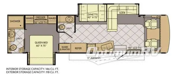 2013 Fleetwood Bounder 36E RV Floorplan Photo