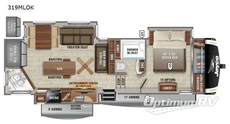 2021 Jayco Eagle 319MLOK Floorplan Photo