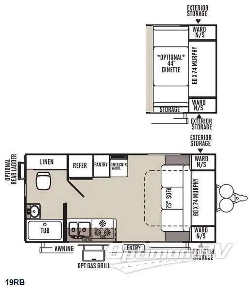2015 Forest River Flagstaff Micro Lite 19RB RV Floorplan Photo